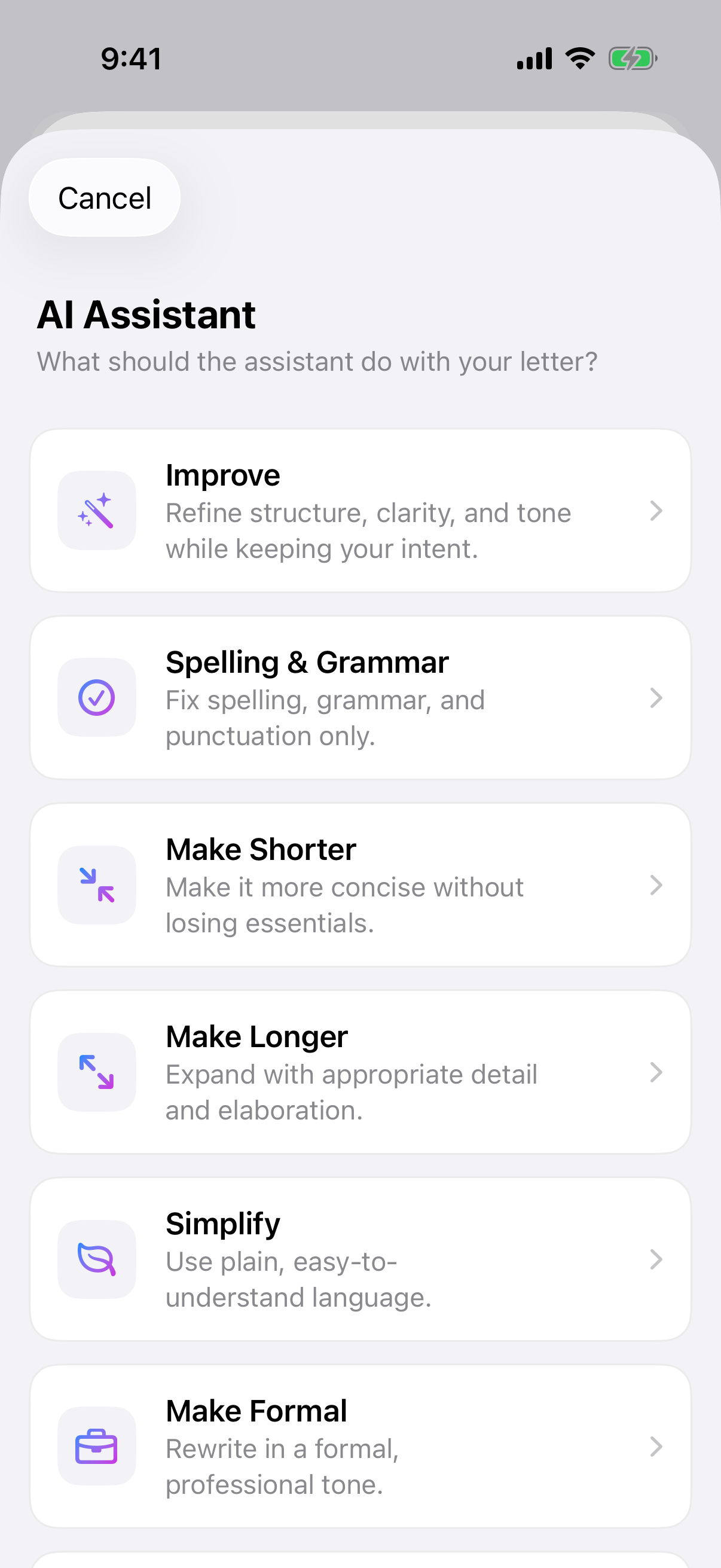 AI-powered letter assistant